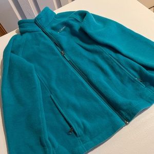 Gently used Columbia Jacket size 14-16 L girls, teal fleece jacket